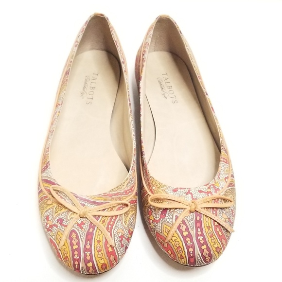 Talbots Paisley Ballerina Bow Flats - Picture 4 of 7